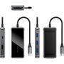 Vention TFMHB Docking Station USB-C con HDMI, 3x USB 3.0, SD/TF y PD 100W - Gris